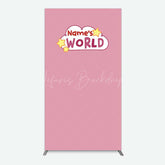 Lofaris Dusty Rose Girls World Birthday Rectangle Backdrop