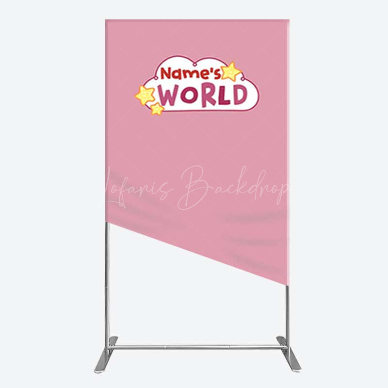 Lofaris Dusty Rose Girls World Birthday Rectangle Backdrop