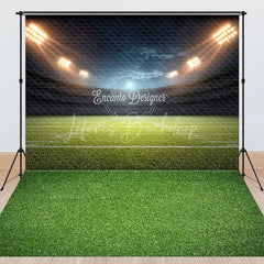 Lofaris Dynamic Football Stadium Night Scene with Spotlights Combo Set Backdrop Green Field Sports Game Party Decor