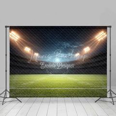 Lofaris Dynamic Football Stadium Night Scene with Spotlights Combo Set Backdrop Green Field Sports Game Party Decor