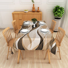 Lofaris Dynamic Multi Color Striped Wave Pattern Tablecloth