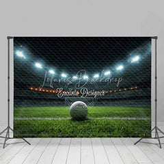 Lofaris Dynamic Soccer Stadium Night Game Backdrop Bright Field Lights Sports Photography Birthday Party Decor