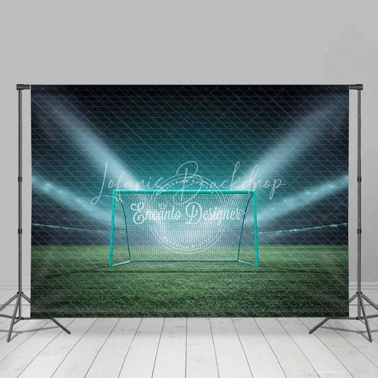 Lofaris Dynamic Sports Soccer Goal Backdrop Football Field Stadium Lights Photography Background for Party Decor