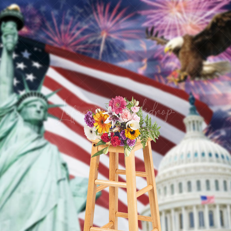 Lofaris Eagle Celebrating Independence Day Photo Backdrop