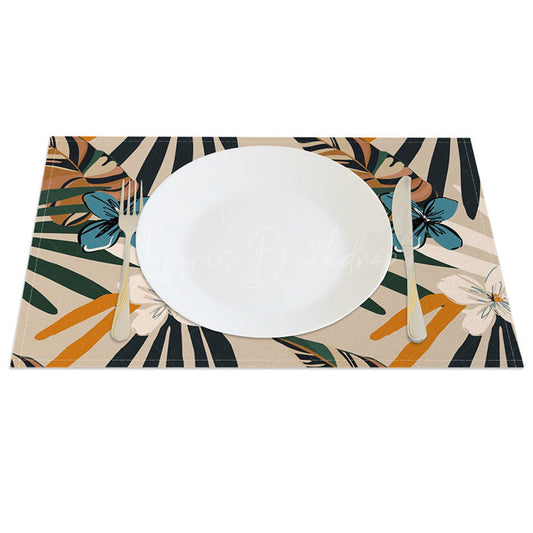 Lofaris Earth Abstract Foliage Wall Art Set of 4 Placemats