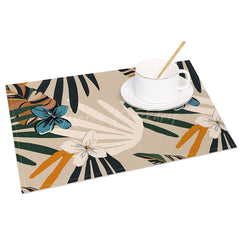 Lofaris Earth Abstract Foliage Wall Art Set of 4 Placemats
