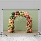 Lofaris Earth Tone Balloon Arch Photography Backdrop with Roses Boho Floral Decor for Wedding Bridal or Baby Shower