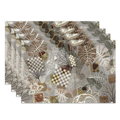 Lofaris Earth Tone Boho Tropical Leaf Set of 4 Placemats