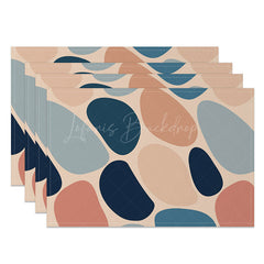 Lofaris Earth Tone Pebble Placemats Set of 4 Realistic Stone Print for Rustic and Natural Kitchen Dining Decor