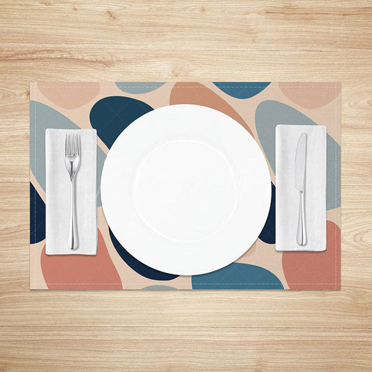 Lofaris Earth Tone Pebble Placemats Set of 4 Realistic Stone Print for Rustic and Natural Kitchen Dining Decor