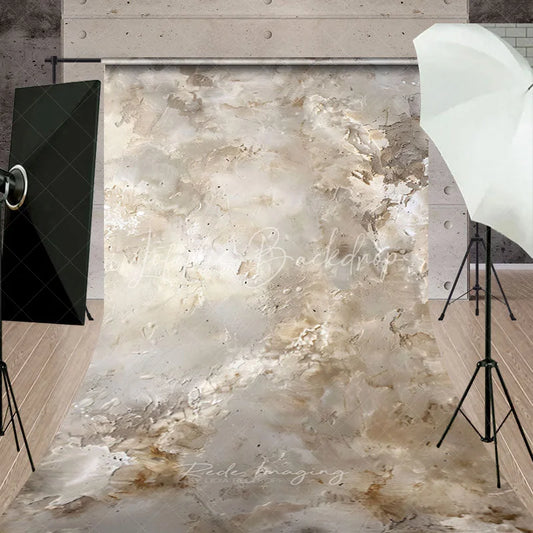 Lofaris Earthy Neutral Textured Sweep Backdrop Rustic Beige and Brown Plaster Wall Photography Background