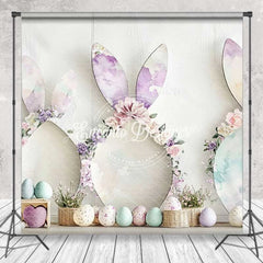 Lofaris Easter Bunny Room Set Backdrop Spring Flowers Rabbit House Photography Background Kids Holiday Photo Prop