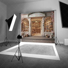 Lofaris Easter Candy Shop Backdrop Hoppy Sweets Storefront Background Spring Floral Bunny Bakery Birthday Party Prop