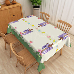 Lofaris Easter Eggs He Is Risen Beige Rectangle Tablecloth