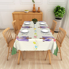 Lofaris Easter Eggs He Is Risen Beige Rectangle Tablecloth