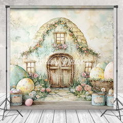 Lofaris Easter Fairy House Room Set Backdrop Spring Garden Eggs Photography Background Watercolor Nature Studio Prop