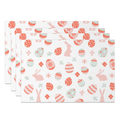 Lofaris Eggs Bunny Floral Pattern Easter Set Of 4 Placemats