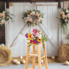 Lofaris Eggs Floral Doorway Rustic Elegant Festival Backdrop