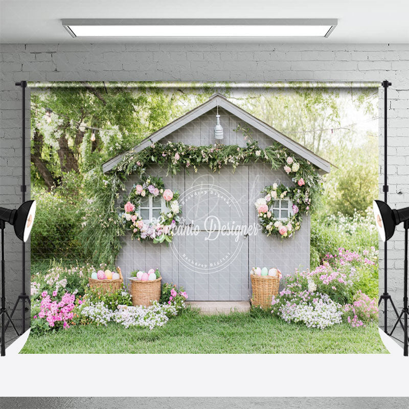 Lofaris Eggs Floral Garden Grey Cottage Vibrant Backdrop