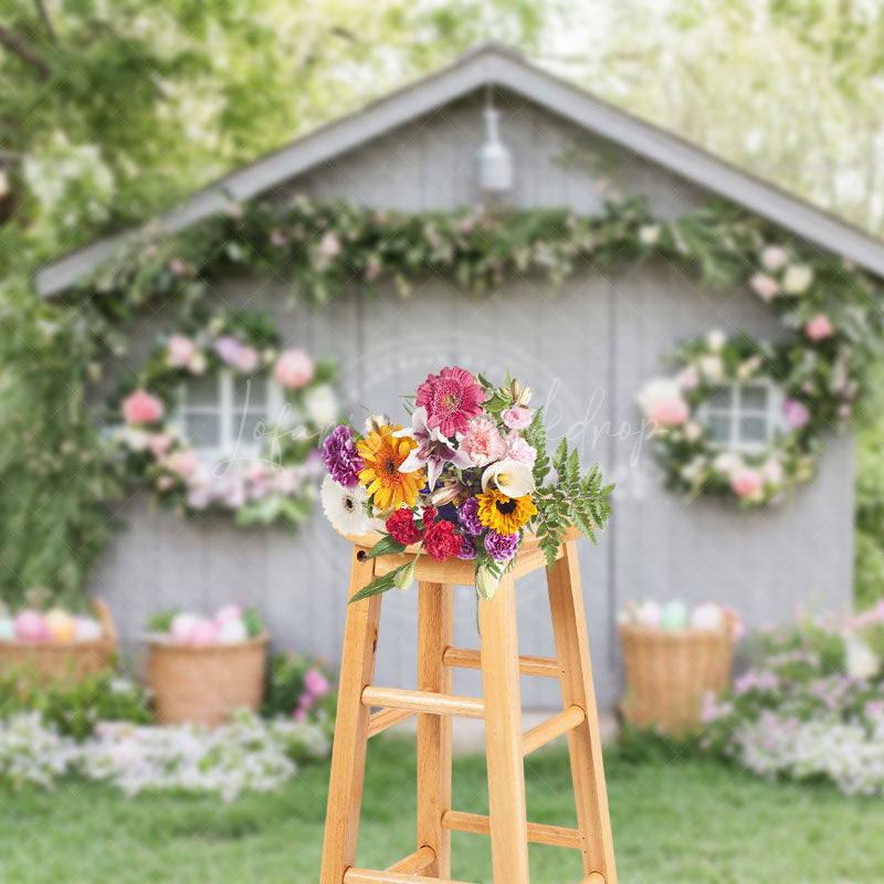 Lofaris Eggs Floral Garden Grey Cottage Vibrant Backdrop
