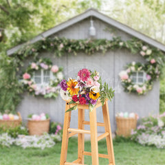 Lofaris Eggs Floral Garden Grey Cottage Vibrant Backdrop