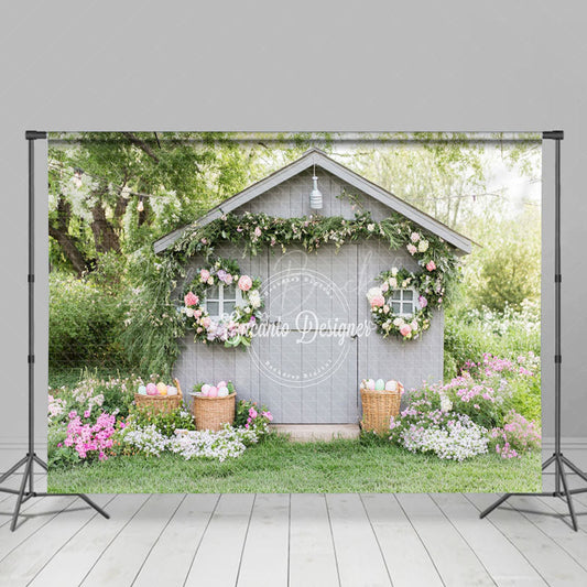 Lofaris Eggs Floral Garden Grey Cottage Vibrant Backdrop