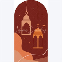 Lofaris Eid Mubarak Crescent Moon Arch Backdrop Islamic Star and Lantern Holiday Ramadan al-Fitr Festival Photo Booth Decor