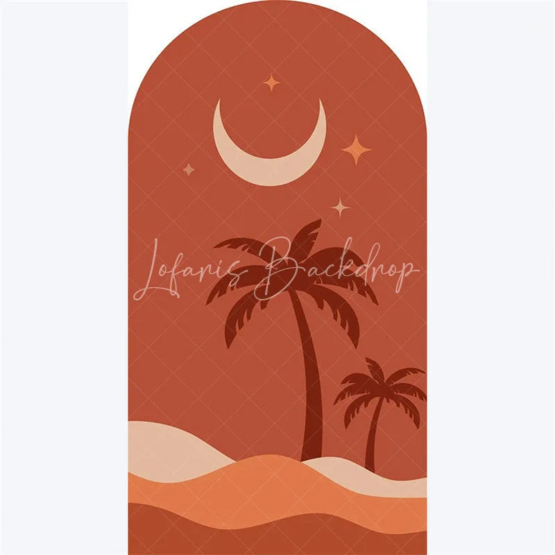 Lofaris Eid Mubarak Crescent Moon Arch Backdrop Islamic Star and Lantern Holiday Ramadan al-Fitr Festival Photo Booth Decor