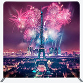 Lofaris Eiffel Tower Night City Scene Pillow Case Backdrop