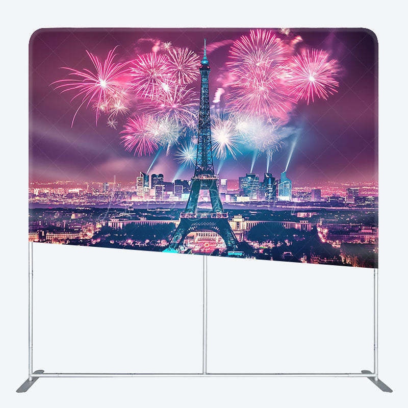 Lofaris Eiffel Tower Night City Scene Pillow Case Backdrop