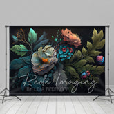 Lofaris Eleagnt Teal Abstract Spring Floral Photo Backdrop