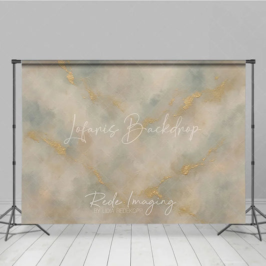 Lofaris Elegant Abstract Gold Textured Photography Backdrop Light Blue and Beige Artistic Studio Prop