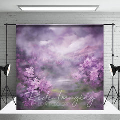 Lofaris Elegant Abstract Purple Florals Photography Backdrop