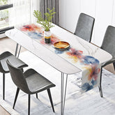 Lofaris Elegant and Atmospheric Floral Table Runner Moody Ink Wash Painting Style Dark Romantic Botanical Art