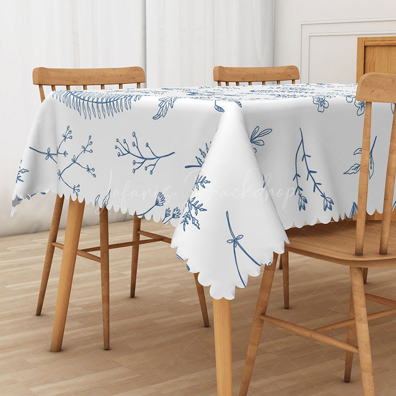 Lofaris Elegant Artistic Tablecloth with Botanical Plant Paintings for Fine Art and Nature Inspired Decor