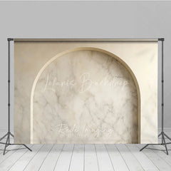 Lofaris Elegant Beige Marble Arch Photography Backdrop Modern Minimalist Studio Photo Prop for Product and Portrait