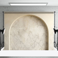 Lofaris Elegant Beige Marble Arch Photography Backdrop Modern Minimalist Studio Photo Prop for Product and Portrait
