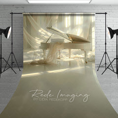 Lofaris Elegant Beige Piano Curtain Maternity Sweep Backdrop