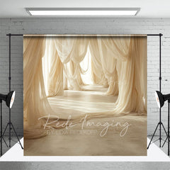 Lofaris Elegant Beige Soft Flowy Drapery Maternity Backdrop