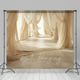 Lofaris Elegant Beige Soft Flowy Drapery Maternity Backdrop