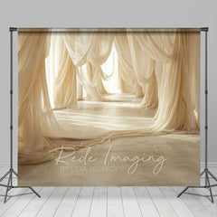 Lofaris Elegant Beige Soft Flowy Drapery Maternity Backdrop