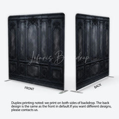 Lofaris Elegant Black Baroque Wall Square Double-Sided Backdrop Gothic Style Party Decor