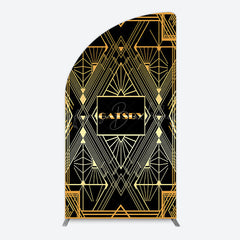 Lofaris Elegant Black Gold Gatsby Birthday Arch Backdrop