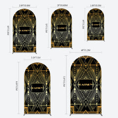 Lofaris Elegant Black Gold Gatsby Birthday Arch Backdrop