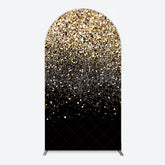 Lofaris Elegant Black Gold Glitter Birthday Arch Backdrop