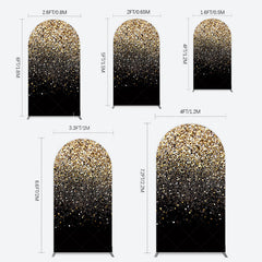 Lofaris Elegant Black Gold Glitter Birthday Arch Backdrop