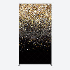 Lofaris Elegant Black Gold Glitter Birthday Rectangle Backdrop