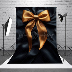 Lofaris Elegant Black Satin Bow Tie Retro Wall Photo Backdrop