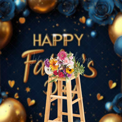 Lofaris Elegant Blue Floral Balloons Fathers Day Backdrop