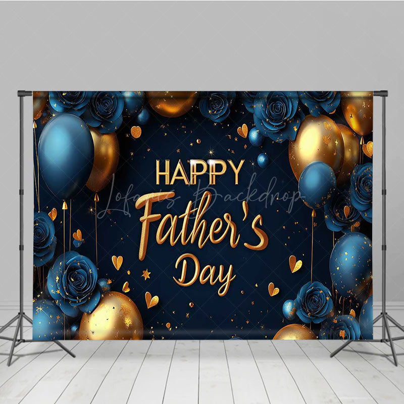 Lofaris Elegant Blue Floral Balloons Fathers Day Backdrop
